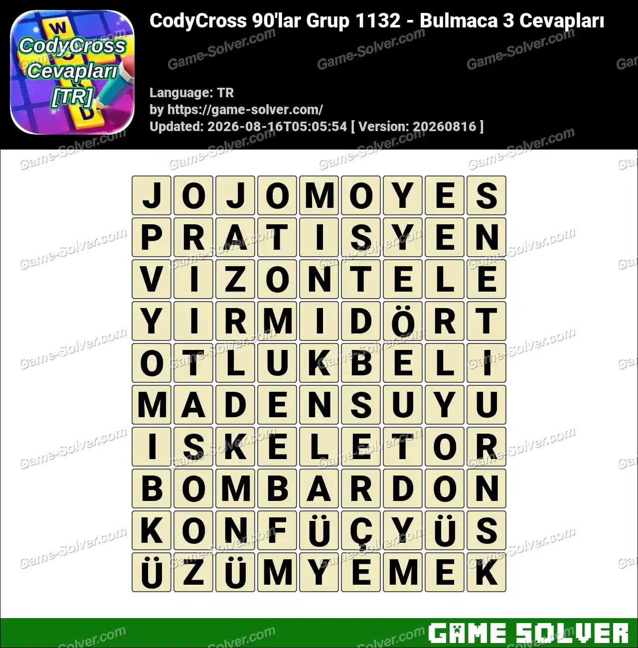 CodyCross 90’lar Grup 1132 – Bulmaca 3 Cevapları